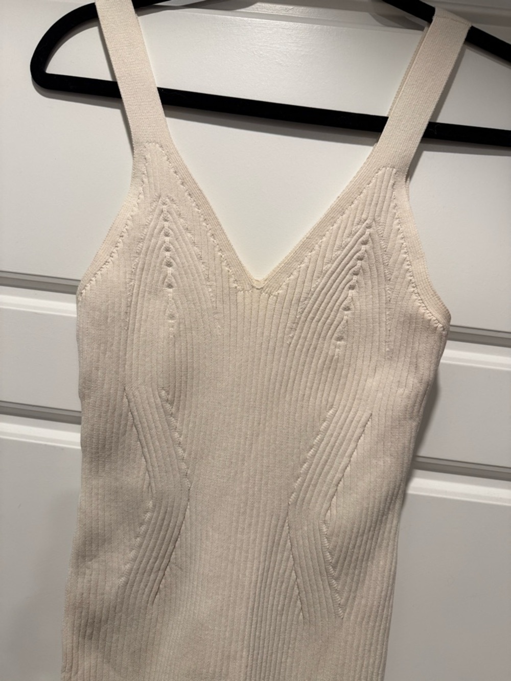 Revolve Cream Ribbed Bodycon Mini Dress - Picture 3 of 3